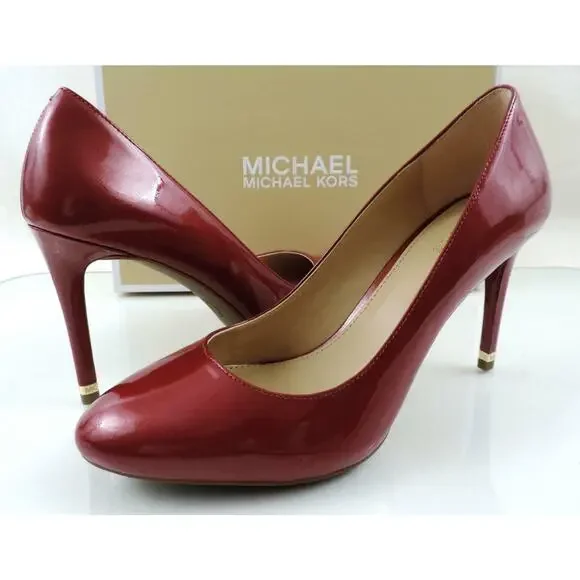 Michael Kors Ashby Flex Pump Heels Cherry Red Patent - Picture 3 of 10